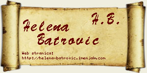 Helena Batrović vizit kartica
